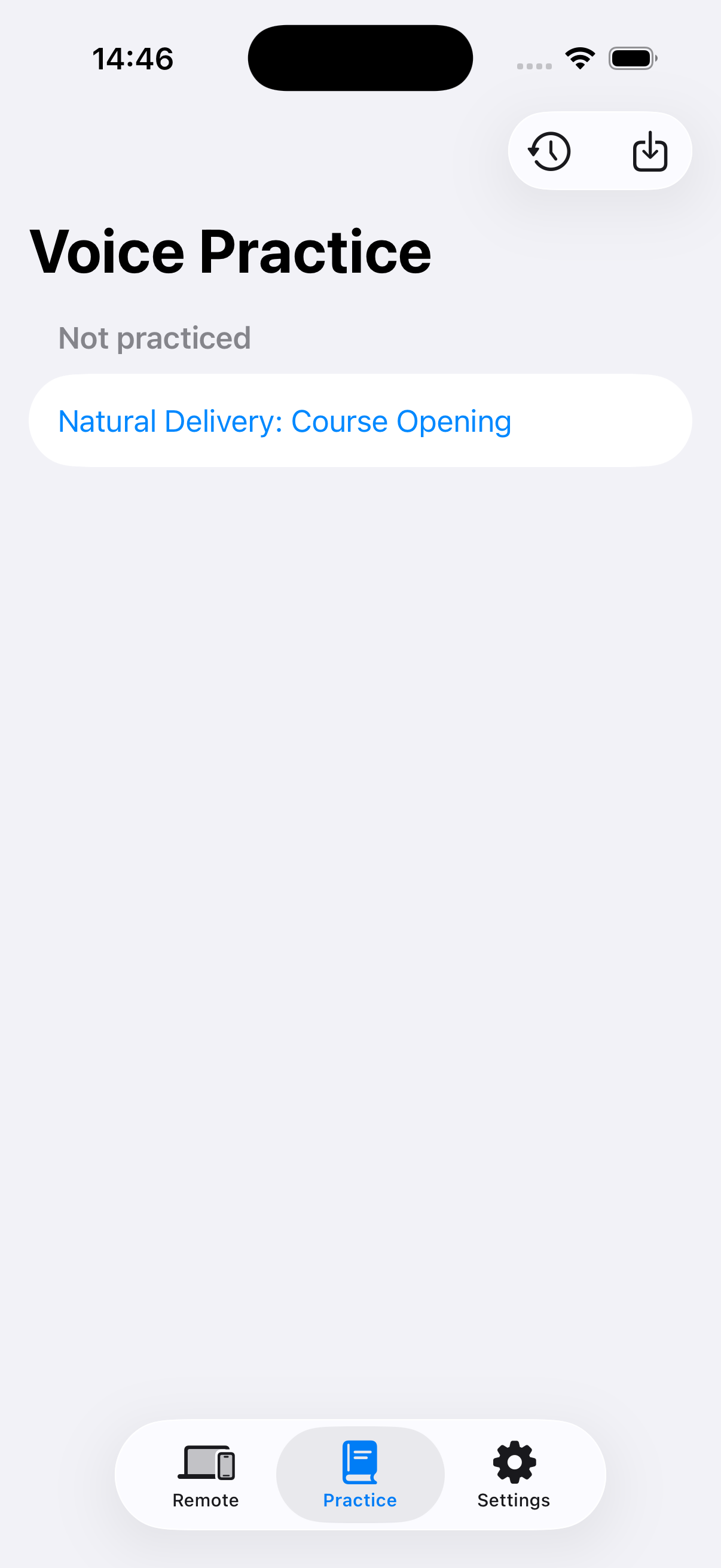 iPhone practice library with an English script
